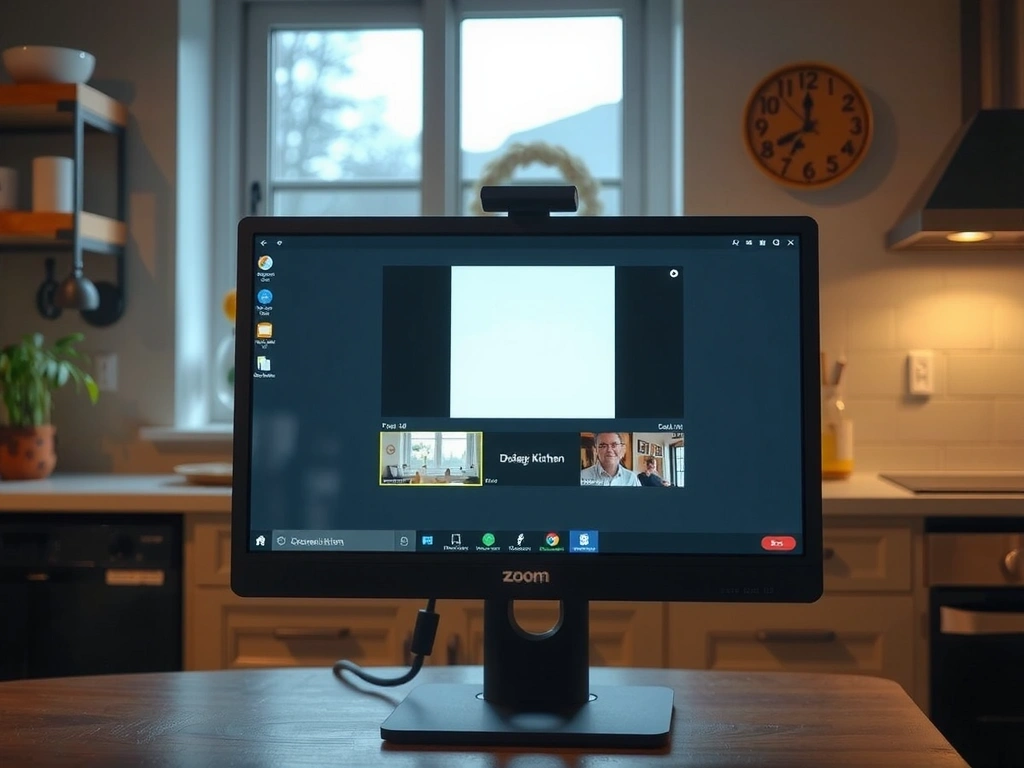 En detalj av en datorskärm som visar Zoom-ikonen